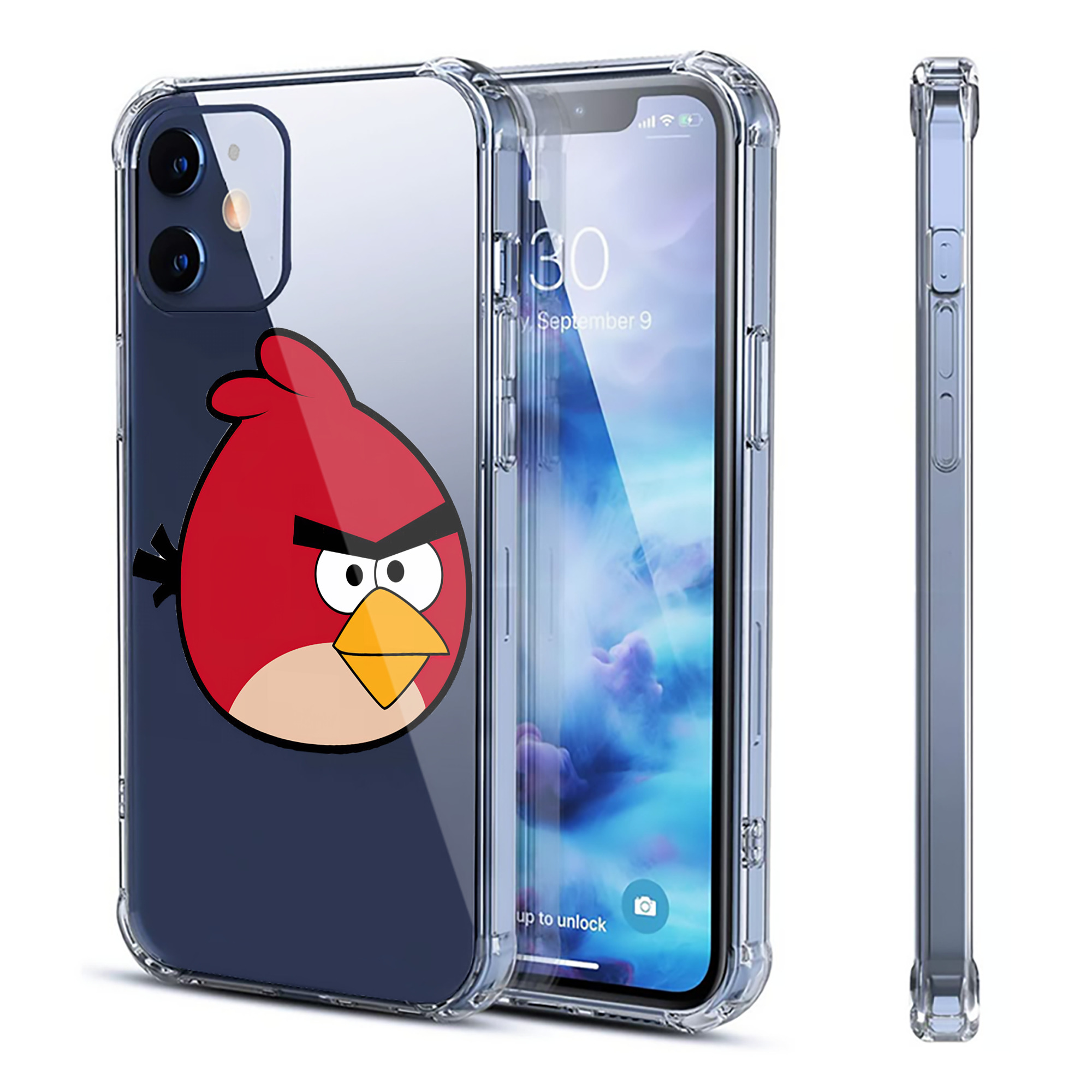 （画像用） Angry Birds アングリーバード 【iPhone 12シリーズ対応】透明スマホケース（クリアソフトケース）